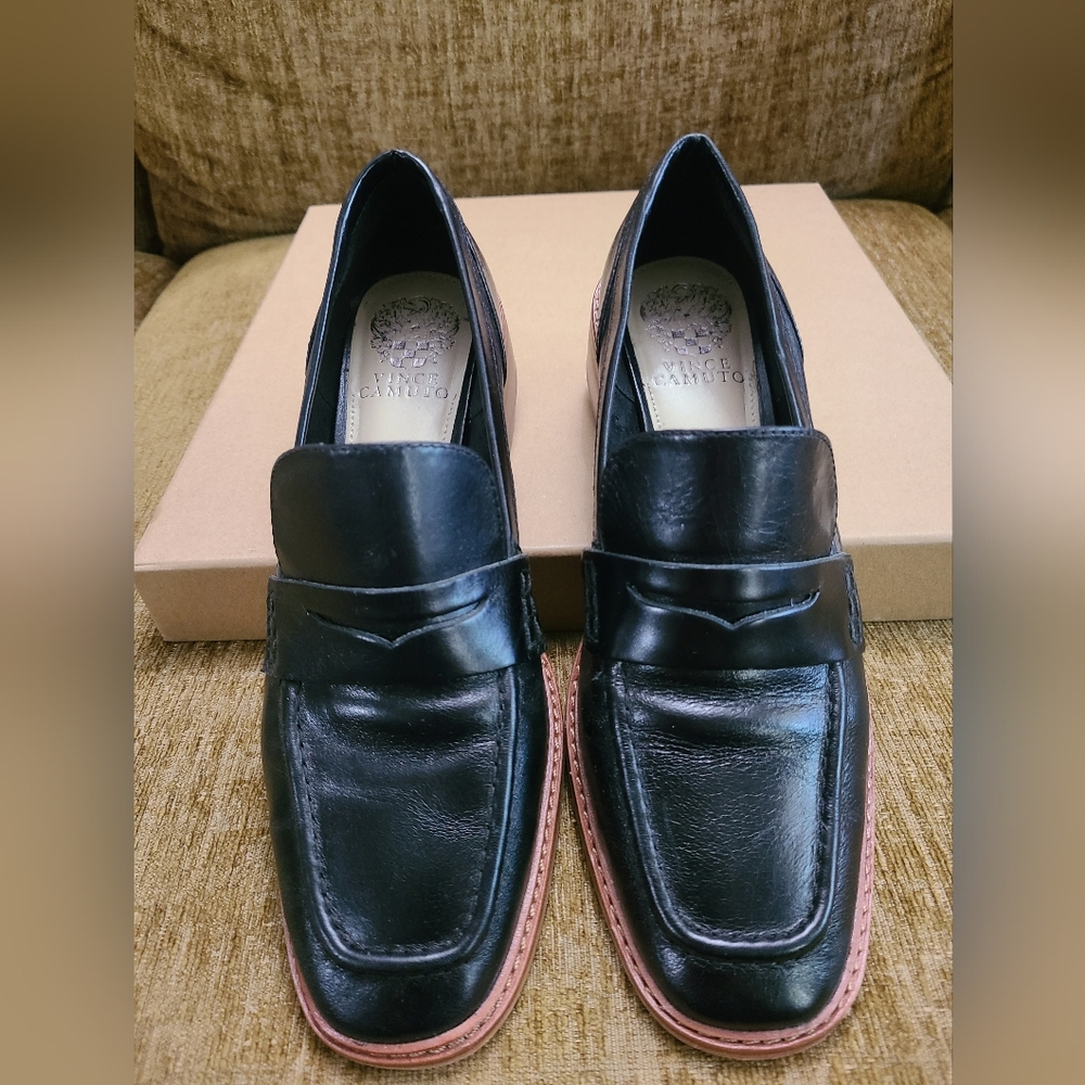 Vince Camuto Black Leather Men's Loafers